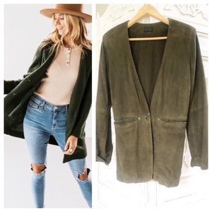 🔥NWOT DIESEL 100% Suede Leather Blazer / Jacket